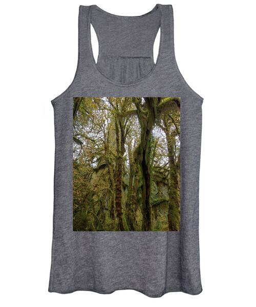 Moss-Covered Trees in a Dense Forest Women's Tank Top