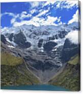 Majestic Mountain Overlooks Humantay Lake Canvas Print
