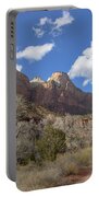 Majestic Mountain Under Clear Blue Sky Portable Battery Charger