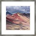 Rainbow Mountain Range Under Cloudy Skies Framed Print