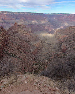 Sky Wall Art featuring the photograph Majestic Grand Canyon Overlook Under Azure Sky by Brandon Wichmann