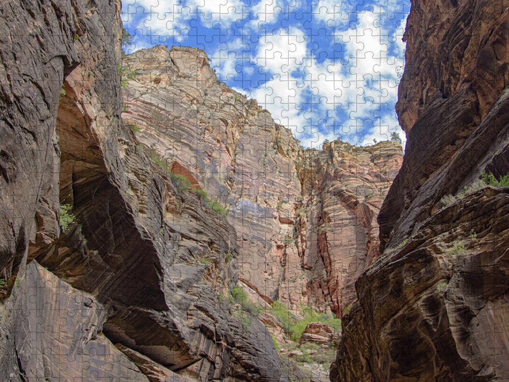 Majestic Canyon Sky View In The Narrows Jigsaw Puzzle