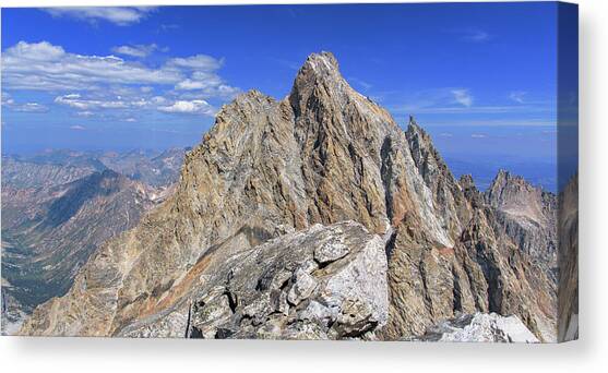 Majestic Mountain Peak Under Clear Skies Canvas Art Print by Brandon Wichmann