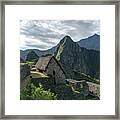 Ancient Ruins With Majestic Mountain Backdrop Framed Print