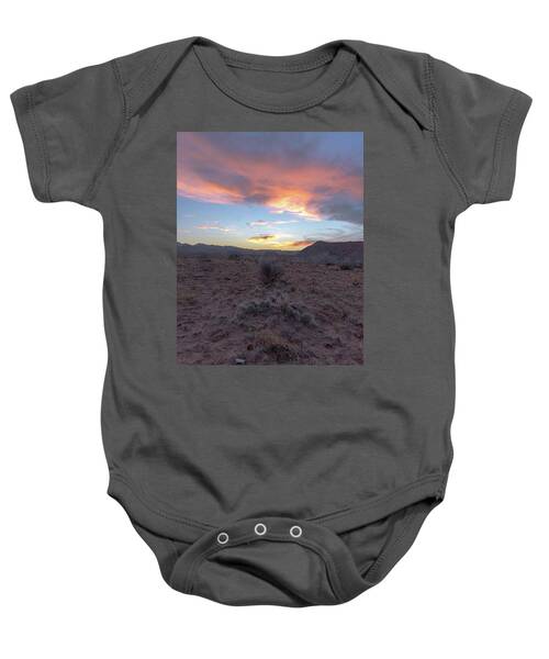 Desert Sunset Over Rugged Terrain Baby One-Piece