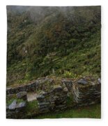 Misty Mountain Ruins Fleece Blanket