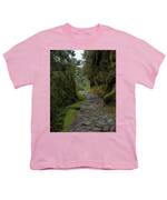 Moss-covered Path Through Lush Forest On The Inca Trail Youth T-Shirt