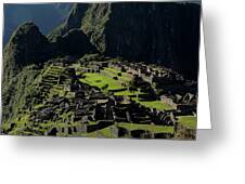Majestic Ruins In A Mountain Valley Greeting Card