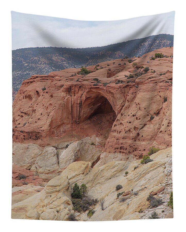 Natural Arch In Desert Landscape Tapestry