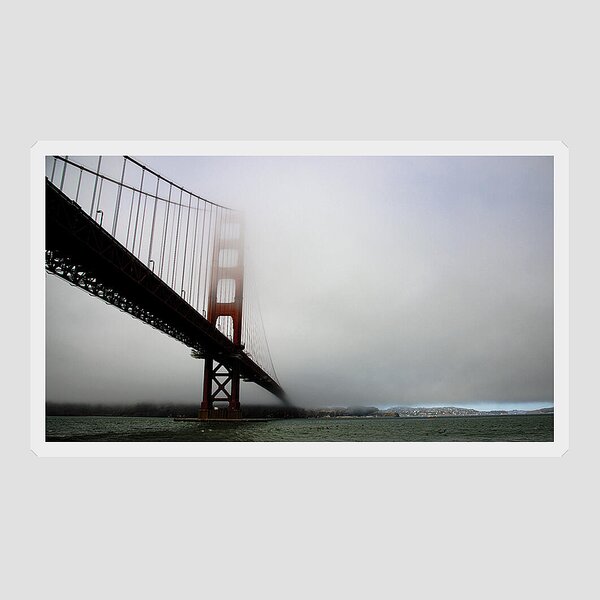 Golden Gate Bridge Disappears Into Misty Fog Sticker