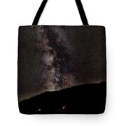 Starry Night Over Mountain Landscape Tote Bag
