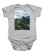 Ancient Ruins With Majestic Mountain Backdrop Baby One-Piece