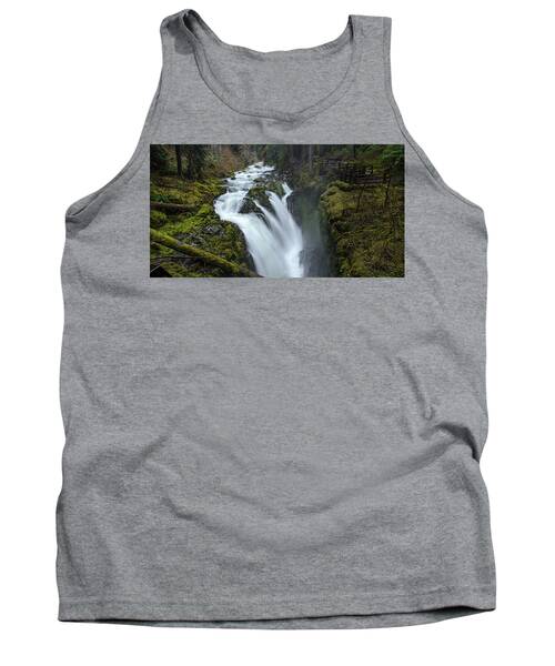 Serene Flow Through Mossy Forest Tank Top