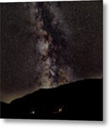 Starry Night Over Mountain Landscape Metal Print