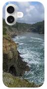 Coastal Bridge Over Rushing Waters iPhone Case