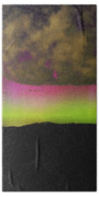 Vibrant Aurora Over Wasatch Mountain Range Beach Towel