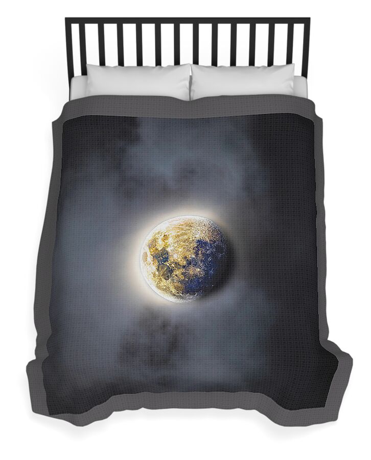 Celestial Moon In Ethereal Glow Duvet Cover