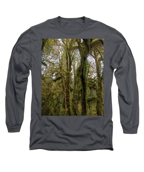 Moss-Covered Trees in a Dense Forest Long Sleeve T-Shirt