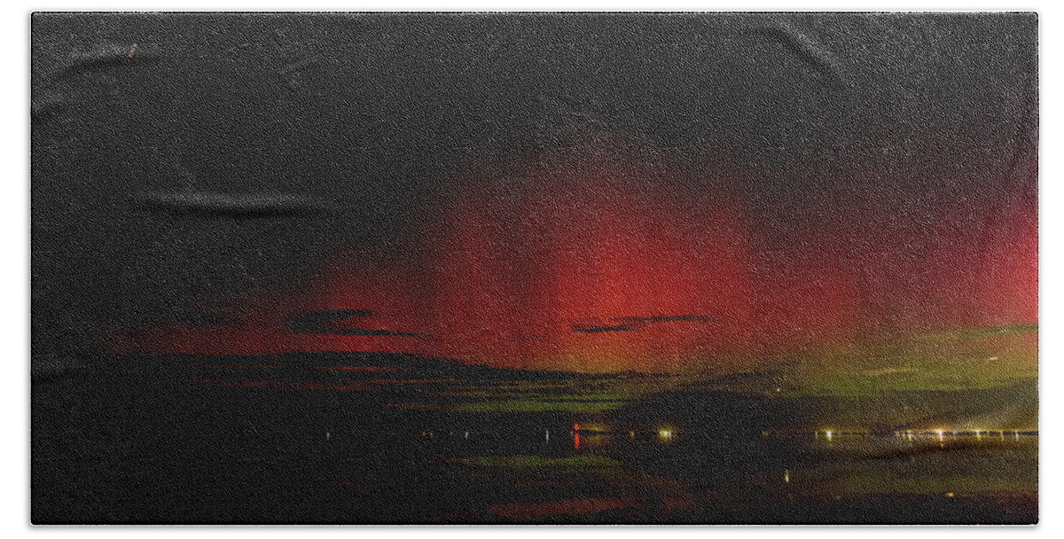 Mesmerizing Northern Lights Display Hand Towel