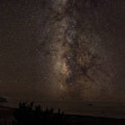 Milky Way Over Tranquil Shoreline Art Print