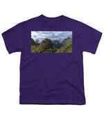 Misty Andes Mountain Range Landscape Youth T-Shirt