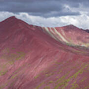 Vibrant Red Mountain Landscape Poster