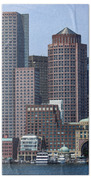 Boston Skyline by the Water Beach Towel
