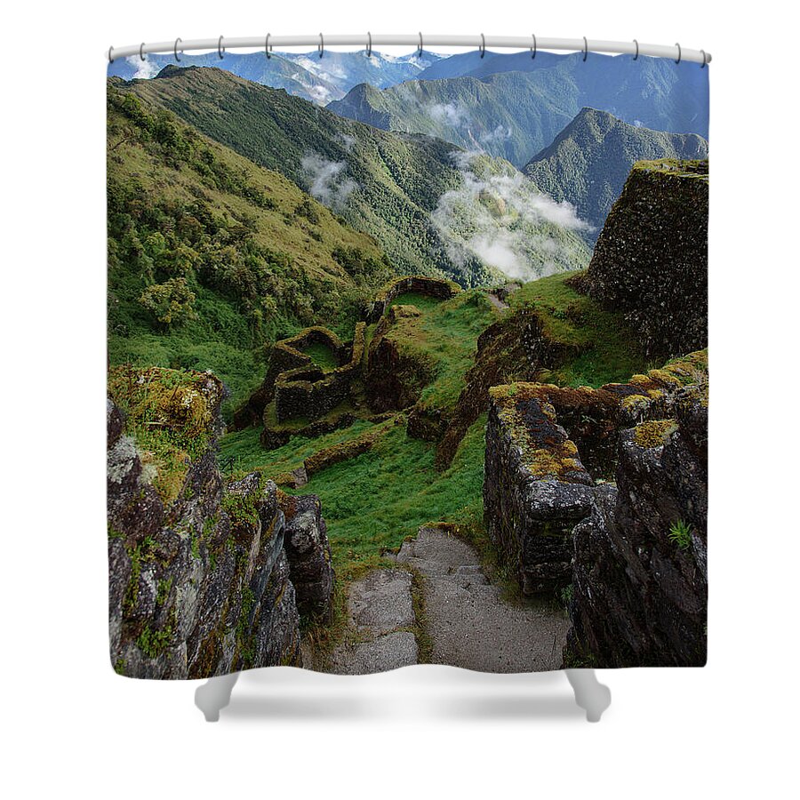 Mysterious Incan Ruins In The Mountains Shower Curtain
