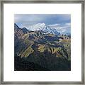 Majestic Andes Mountain Peaks Under Cloudy Sky Framed Print