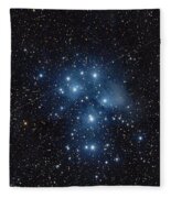 Pleiades Cluster in Cosmic Night Fleece Blanket by Brandon Wichmann