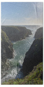 Dramatic Coastal Cliff Scene Bath Towel