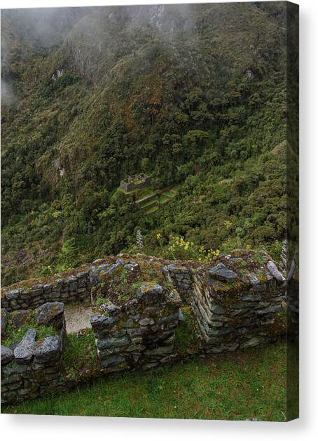 Misty Mountain Ruins Canvas Art Print by Brandon Wichmann