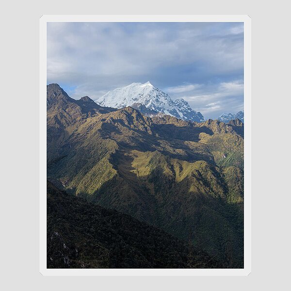 Majestic Andes Mountain Peaks Under Cloudy Sky Sticker