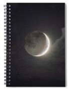 Shimmering Crescent Among Clouds Spiral Notebook