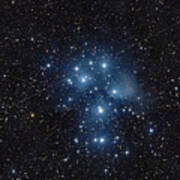 Pleiades Cluster In Cosmic Night Art Print