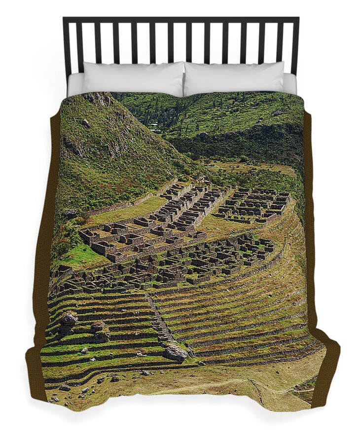 Ancient Terraces And Ruins In Andes Mountains Duvet Cover