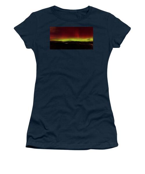 Northern Lights Over Wasatch Mountain Range Women's T-Shirt by Brandon Wichmann