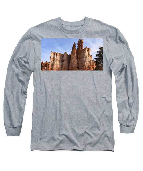 Majestic Rock Formations Under Blue Sky In Bryce Canyon National Park Long Sleeve T-Shirt
