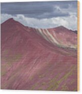 Vibrant Red Mountain Landscape Wood Print