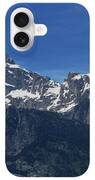Snow-capped Teton Mountain Peaks Under Blue Sky iPhone Case