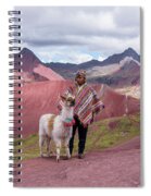 Peruvian Scene With Red Valley And Llama Spiral Notebook