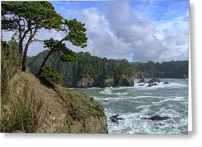 Coastal Serenity With Rugged Cliffs Greeting Card