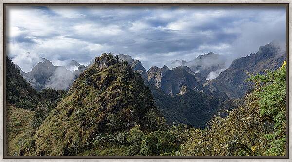 Misty Andes Mountain Range Landscape Framed Print