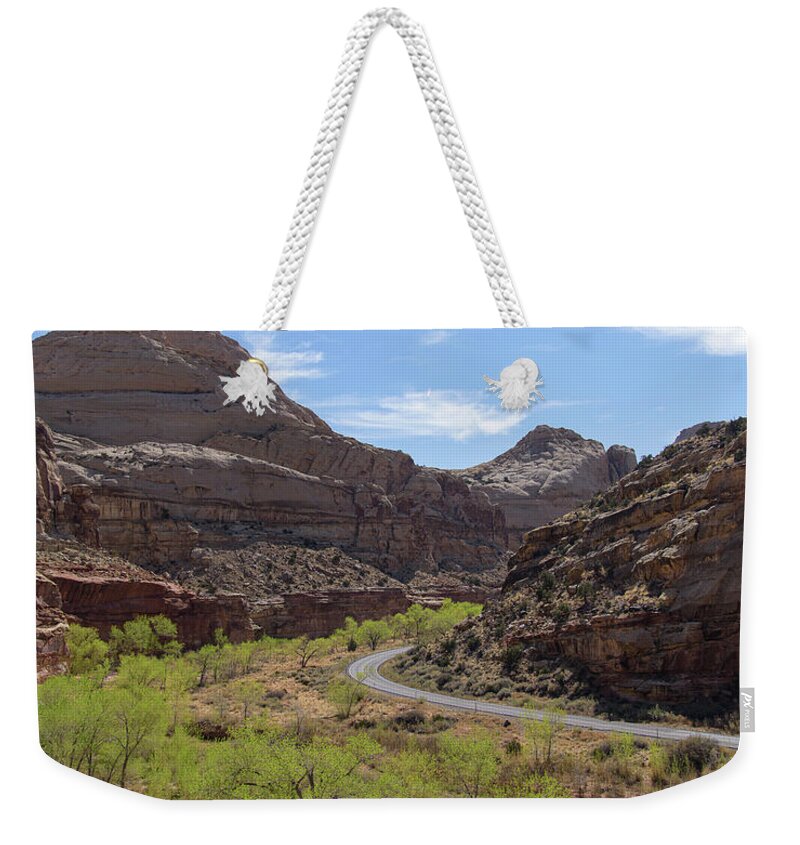 Winding Road Through Desert Canyon Weekender Tote Bag