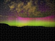 Vibrant Aurora Over Wasatch Mountain Range Jigsaw Puzzle