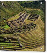 Ancient Terraces And Ruins In Andes Mountains Acrylic Print