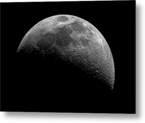 Illuminated Half Of The Moon Metal Print