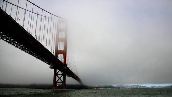 Golden Gate Bridge Disappears Into Misty Fog Art Print