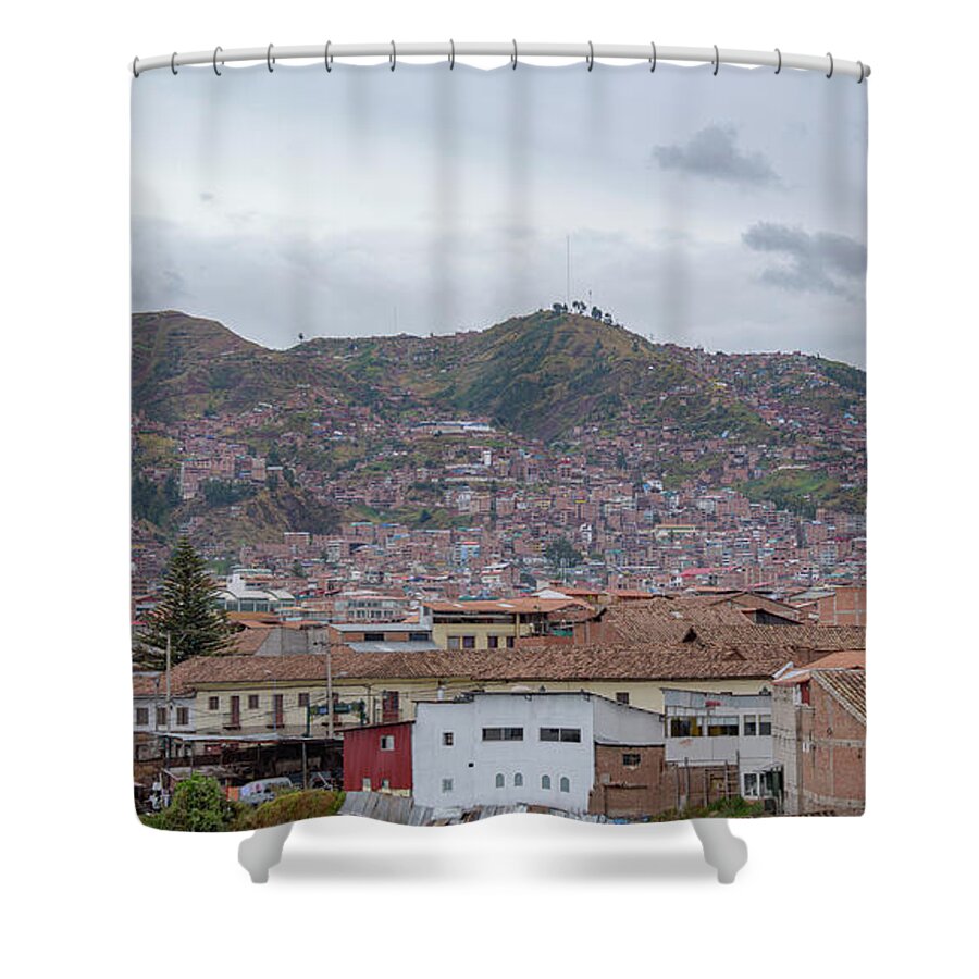 Rooftops and Hills of Cusco Shower Curtain