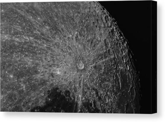 Lunar Surface Craters in Detail Canvas Art Print by Brandon Wichmann
